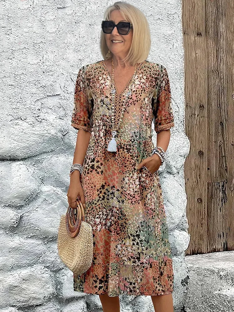 Skye - Luftiges Sommerkleid mit femininem V-Ausschnitt