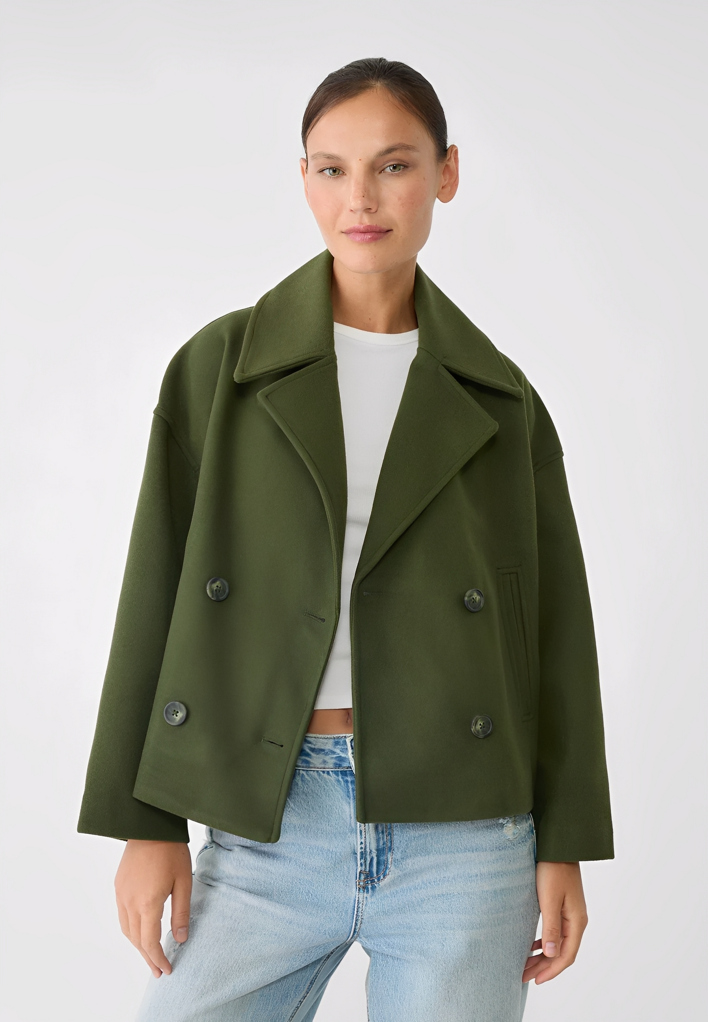 Claire – Kurze Modische Zweireihige Jacke