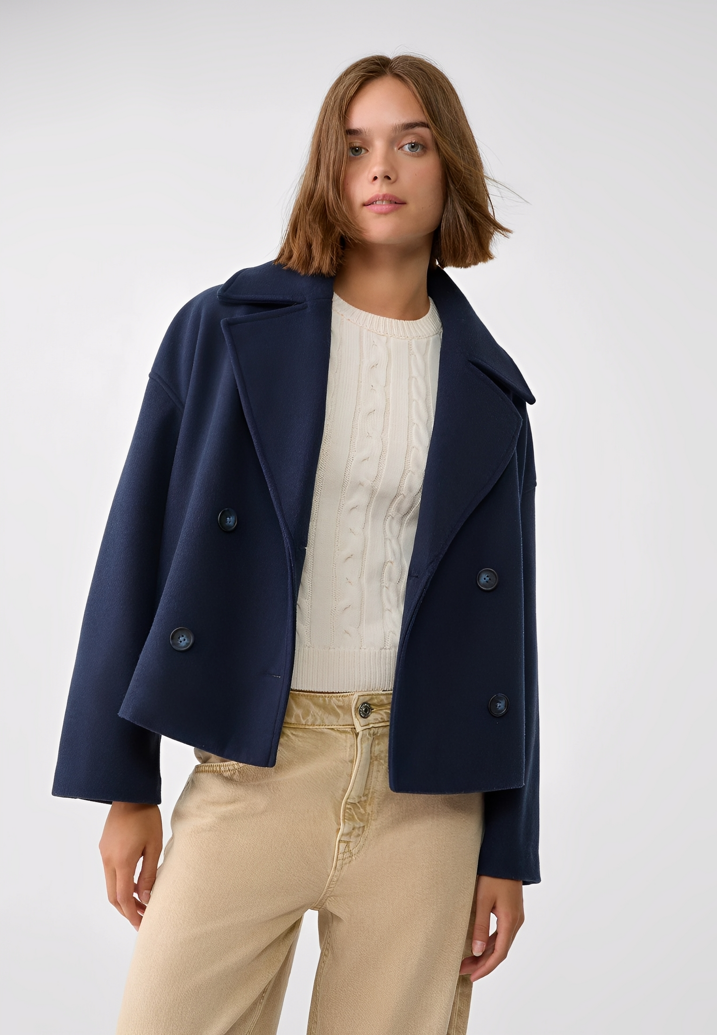 Claire – Kurze Modische Zweireihige Jacke
