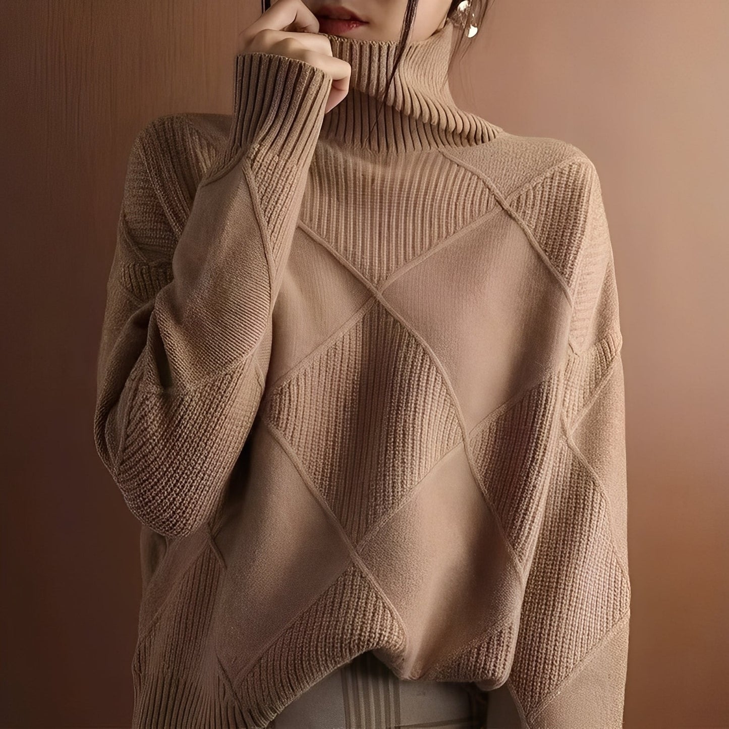Lyndsea - Bequemer Damen-Rollkragenpullover