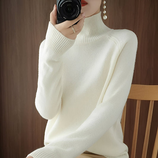 Ulyssa - Eleganter Damen-Kaschmir-Turtleneck-Pullover
