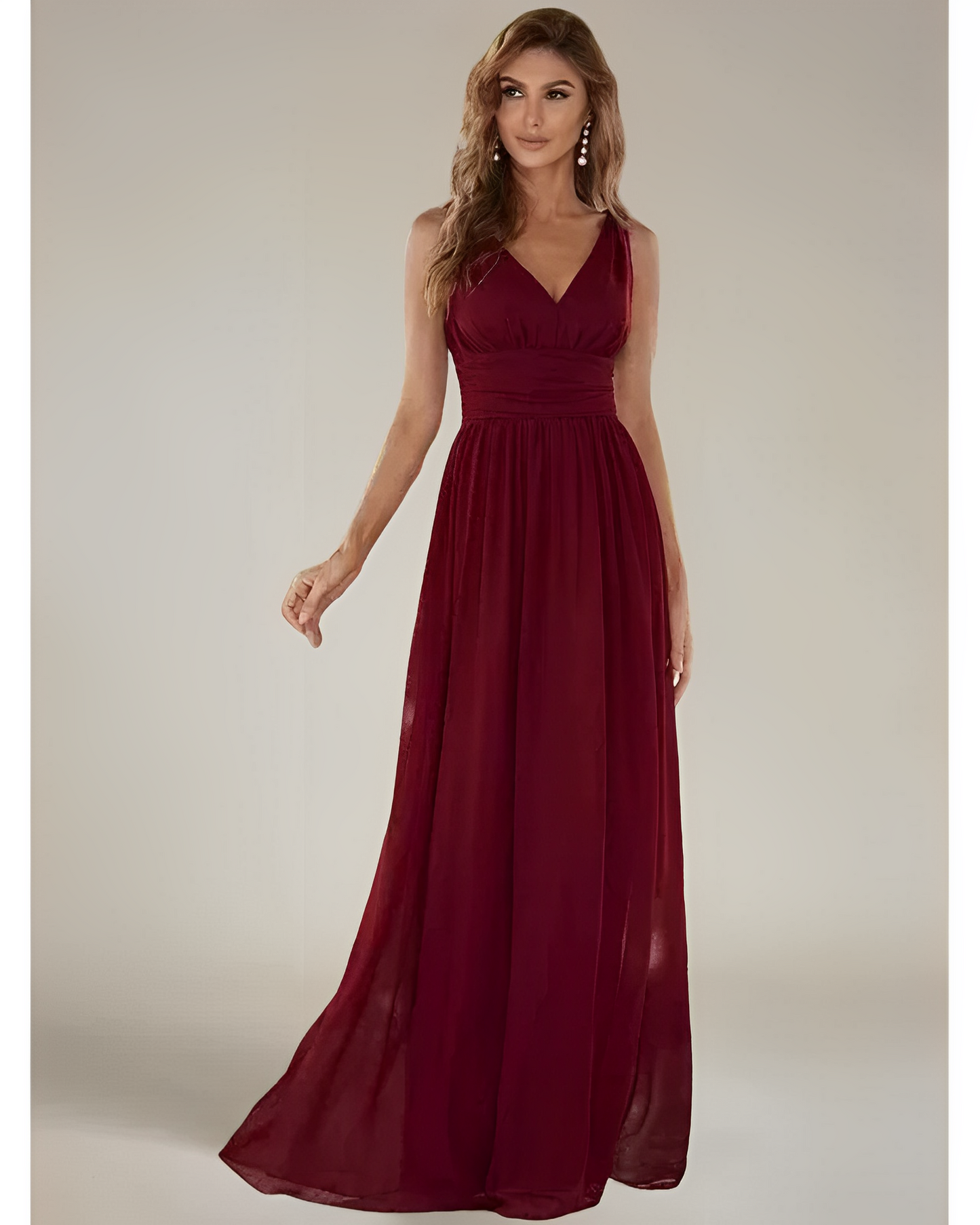 Estelle – Ärmelloses Kleid mit V-Ausschnitt