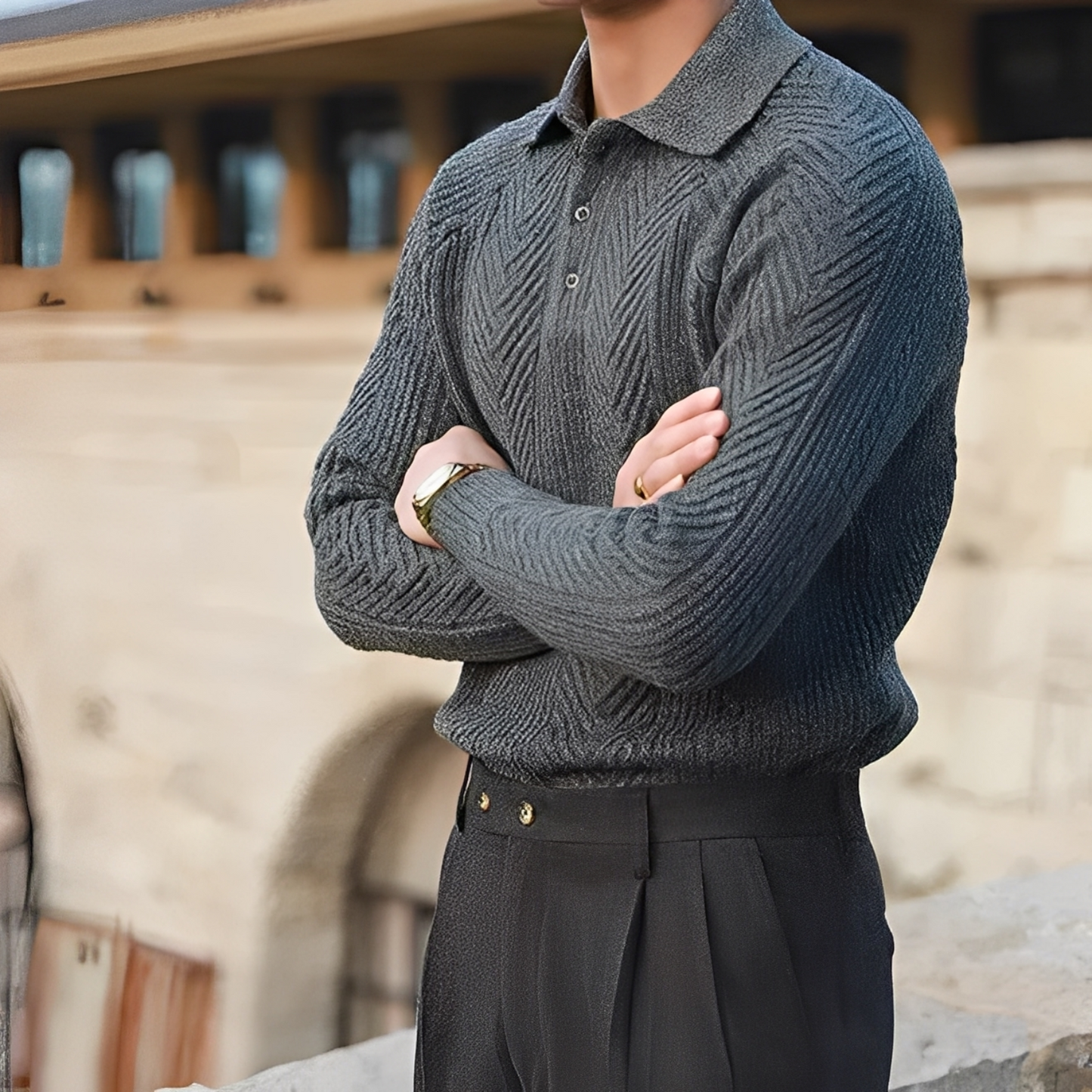 Darius – Langer Ärmel Strickpullover