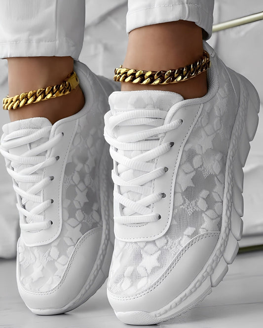 Elisabeth - Bequeme, luftige Damenschuhe mit Blumenmuster