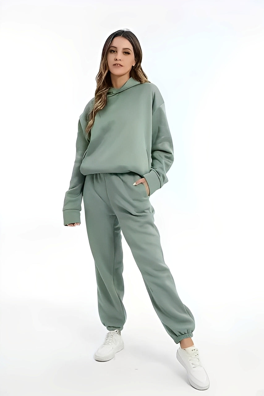 Adelia – Einfarbiges Hoodie-Set