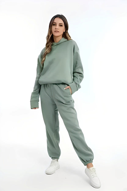 Adelia – Einfarbiges Hoodie-Set