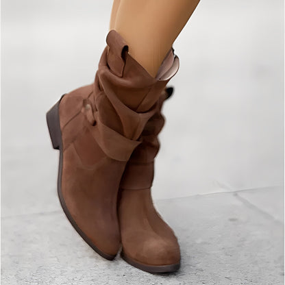 Marjorie - Bequeme Damen-Wildlederstiefel mit sehr weiter Passform