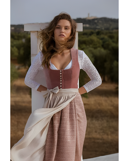 Greta – Midi Dirndl mit quadratischem Ausschnitt