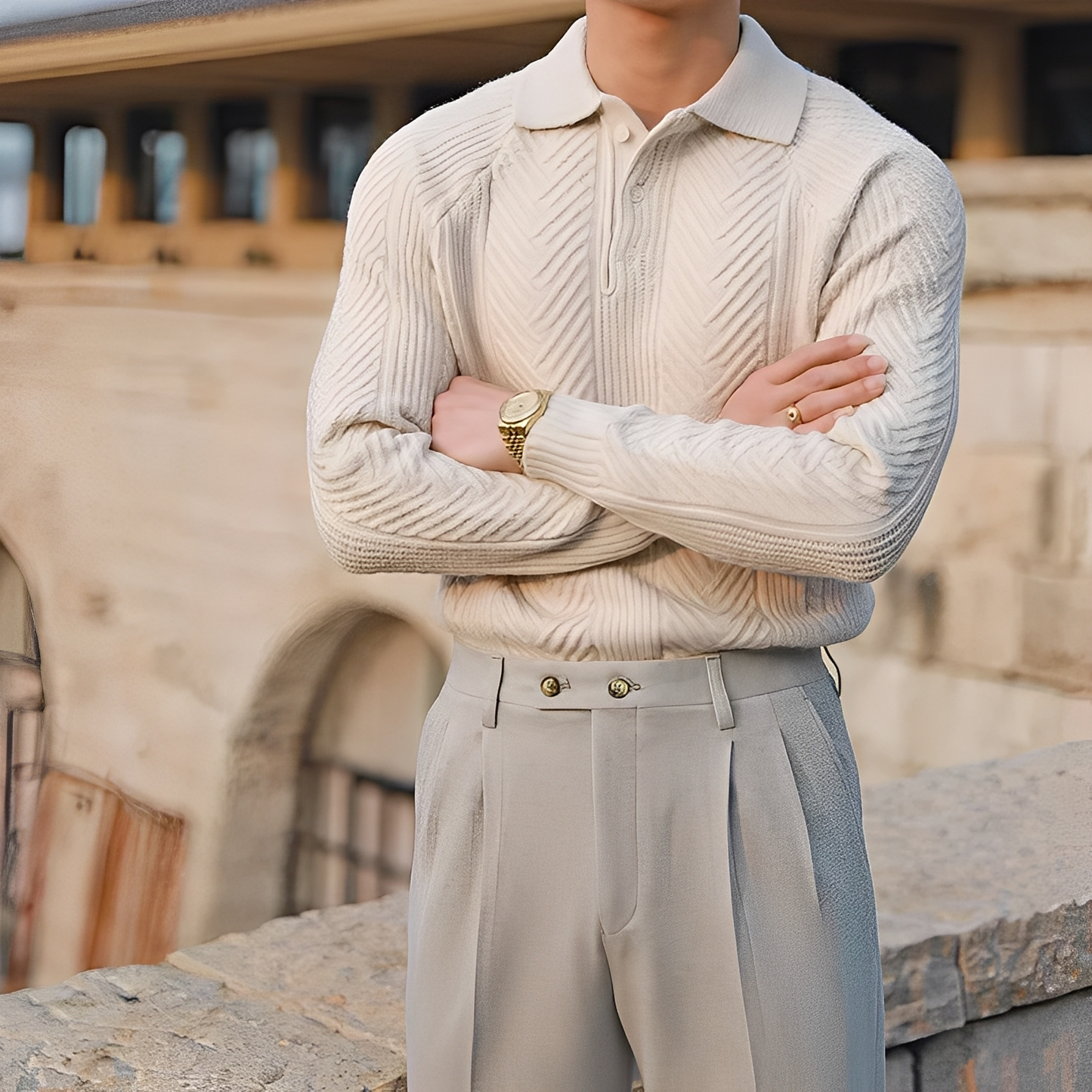 Darius – Langer Ärmel Strickpullover