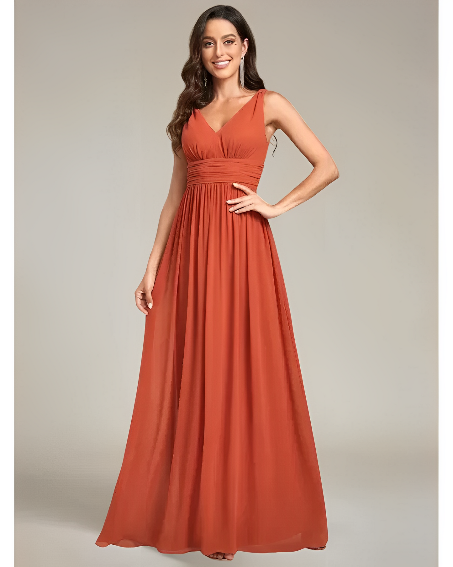 Estelle – Ärmelloses Kleid mit V-Ausschnitt