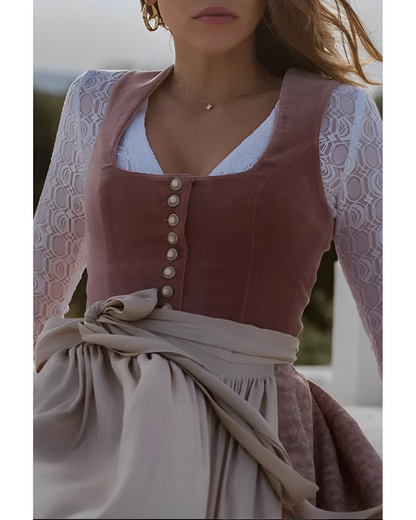 Greta – Midi Dirndl mit quadratischem Ausschnitt