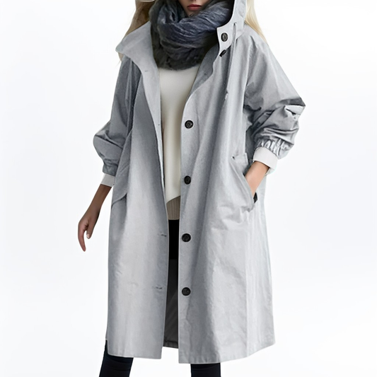 Shawna - Lange, wasserdichte Damenjacke mit Kapuze