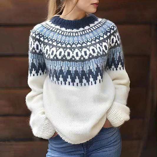 Holly - Traditioneller Damenpullover aus Wolle mit Muster