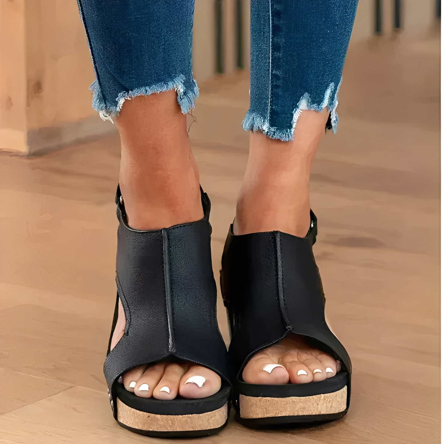 Mira - Offene Zehen Plattformsandalen Bequemes Design