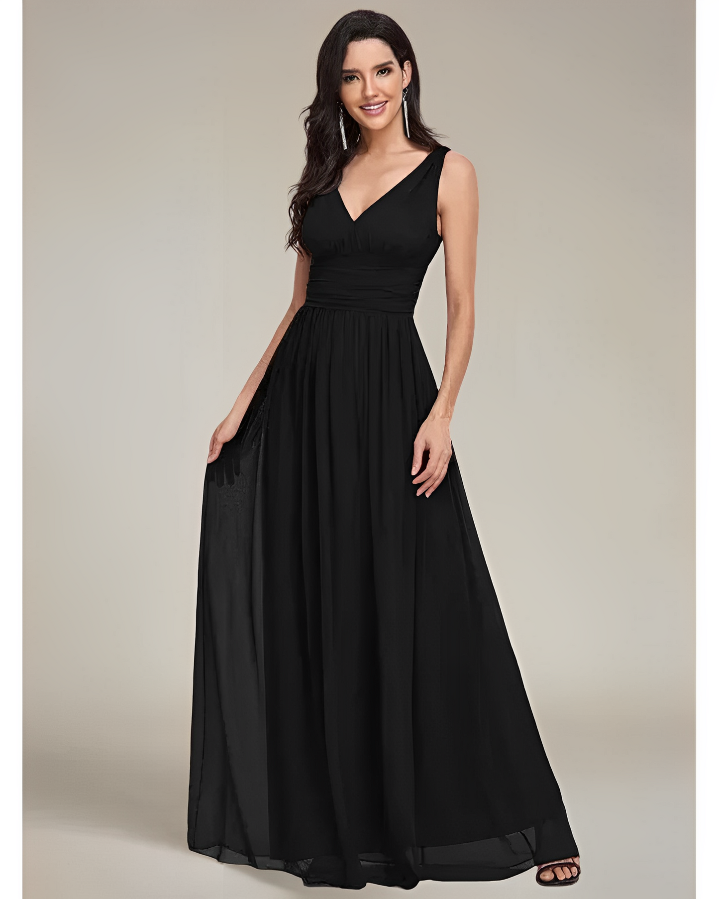Estelle – Ärmelloses Kleid mit V-Ausschnitt
