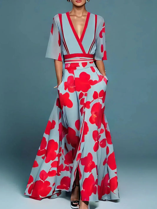 Tyla - Schickes Maxikleid mit Gartenblumendesign