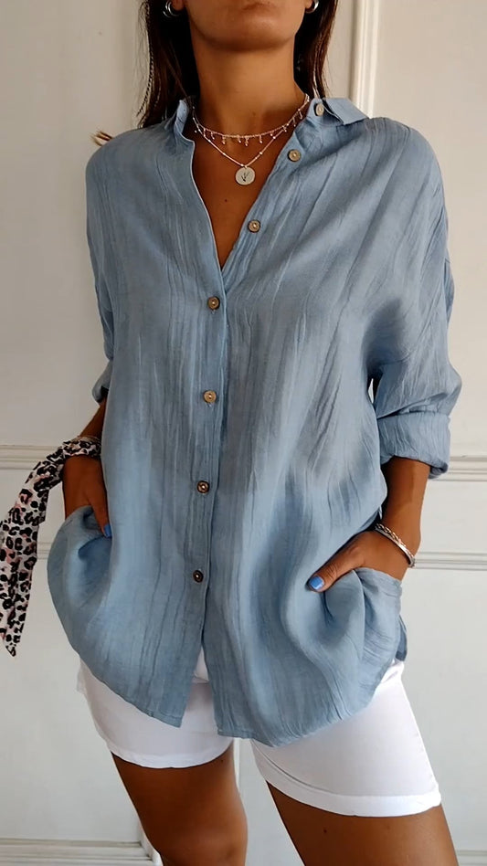 Sofie – Sommerbluse für Damen mit Knöpfen