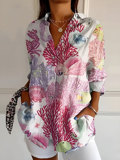 Marleen – Bluse mit Knöpfen und langen Ärmeln