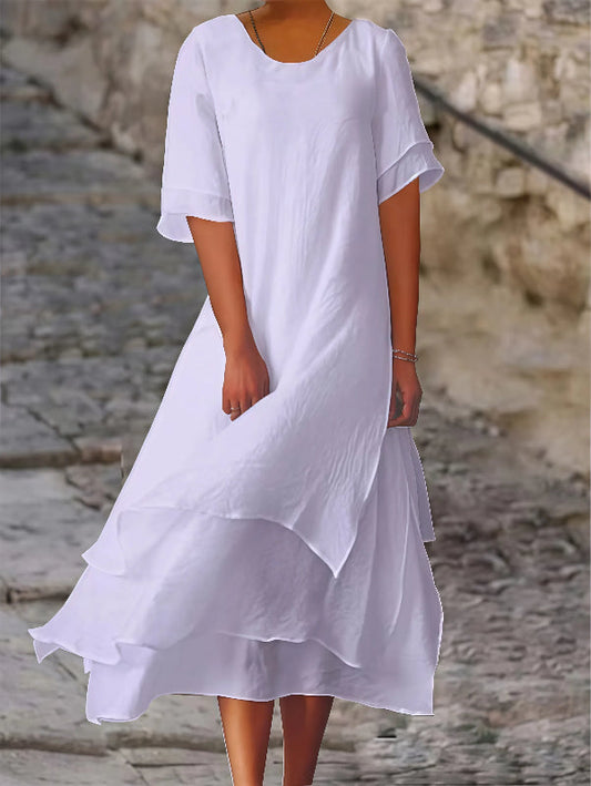 Ximena - Lockeres Kleid mit kurzen Ärmeln