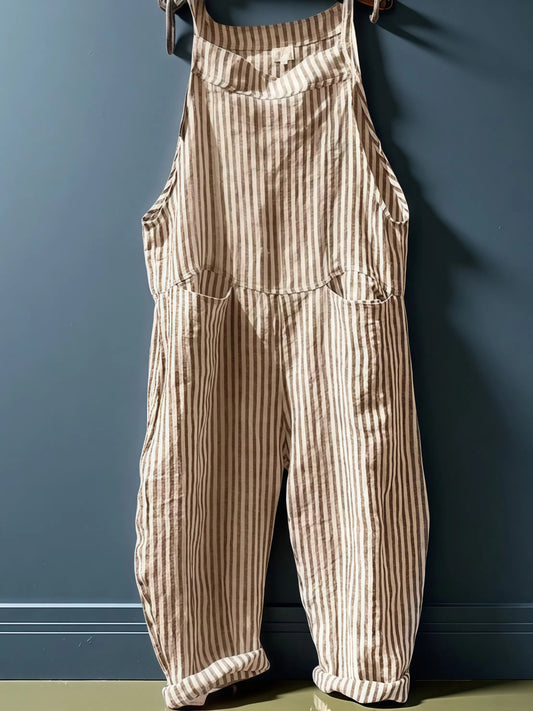 Alyssa - Gestreifter Damen-Einteiler mit weitem Bein